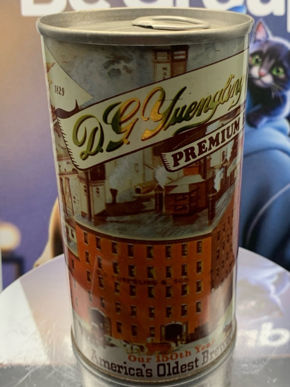 Vintage Beer Can Yuengling Beer 150th Year Empty Can Great Scene